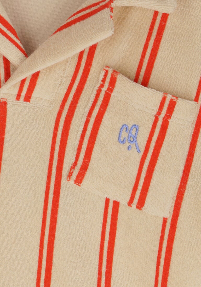 CARLIJNQ oranje carlijnq polo stripes flame - loose polo t-shirt wt embroideries