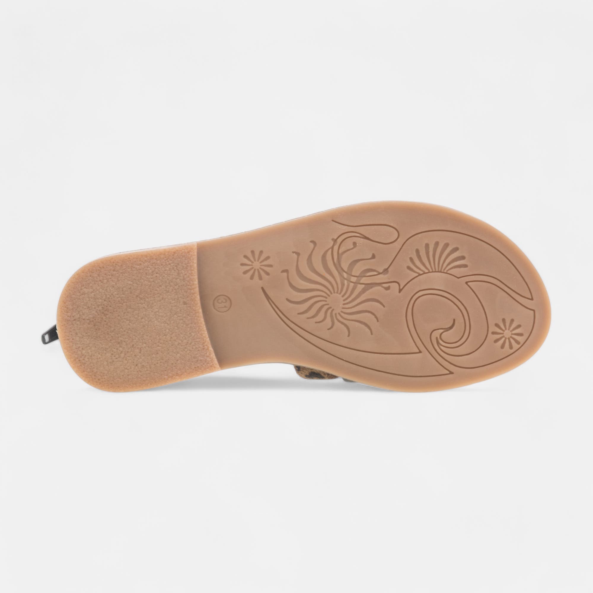 Nu-pieds Fille en cuir noir
