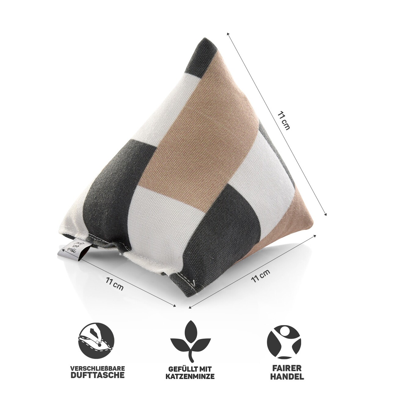 Canadian Cat Company Catnipspielzeug 6x Schmusepyramide Karo
