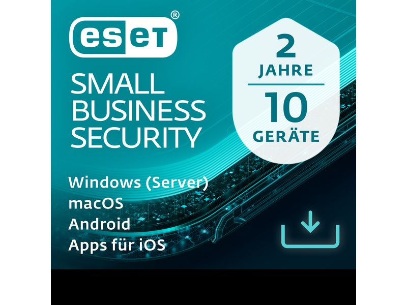 ESET Small Business Security Vollversion, 10 User, 2 Jahre, Zuverlässiger Schutz für Selbstständige und kleine Unternehmen