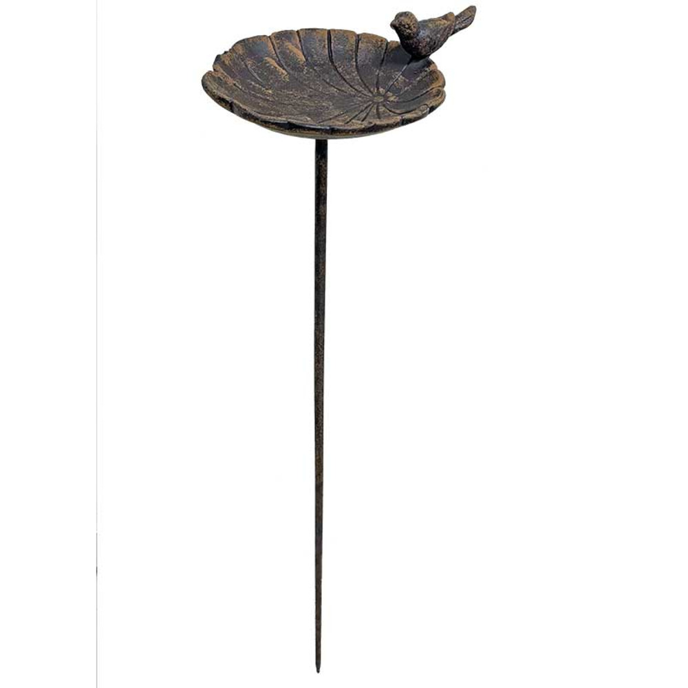 Mangeoire oiseau fonte à planter 86x19cm