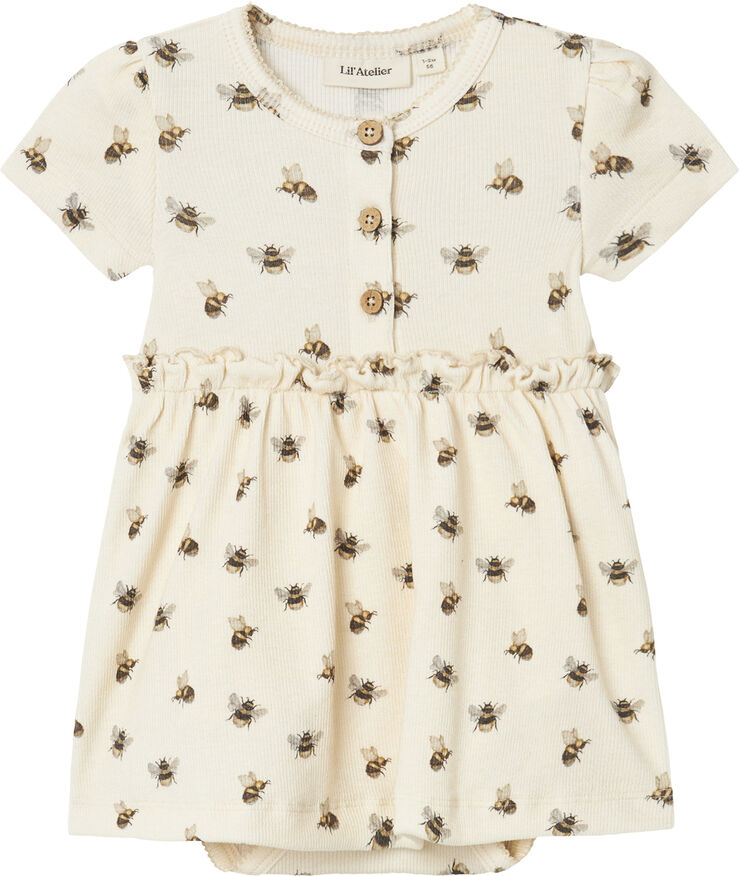 Lil' Atelier NBFGAVO KIN SS BODY DRESS LIL Turtledove