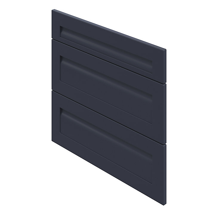 Façade de cuisine 1 tiroir et 2 casseroliers Garcinia bleu mat l. 80 cm x H. 72 cm GoodHome