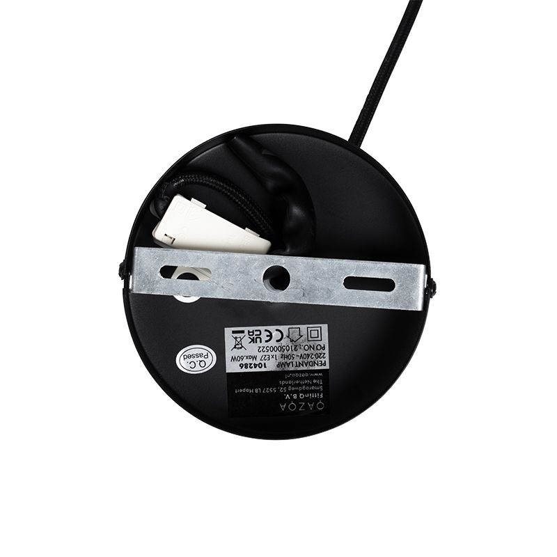 Oosterse hanglamp bruin stof 46 cm - Rob