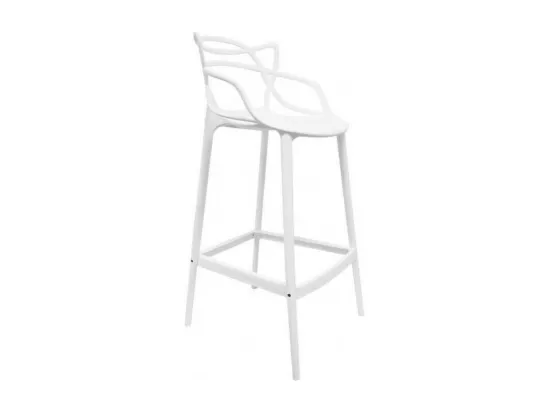 Tabouret moderne avec accoudoirs blanc Beliano 66cm