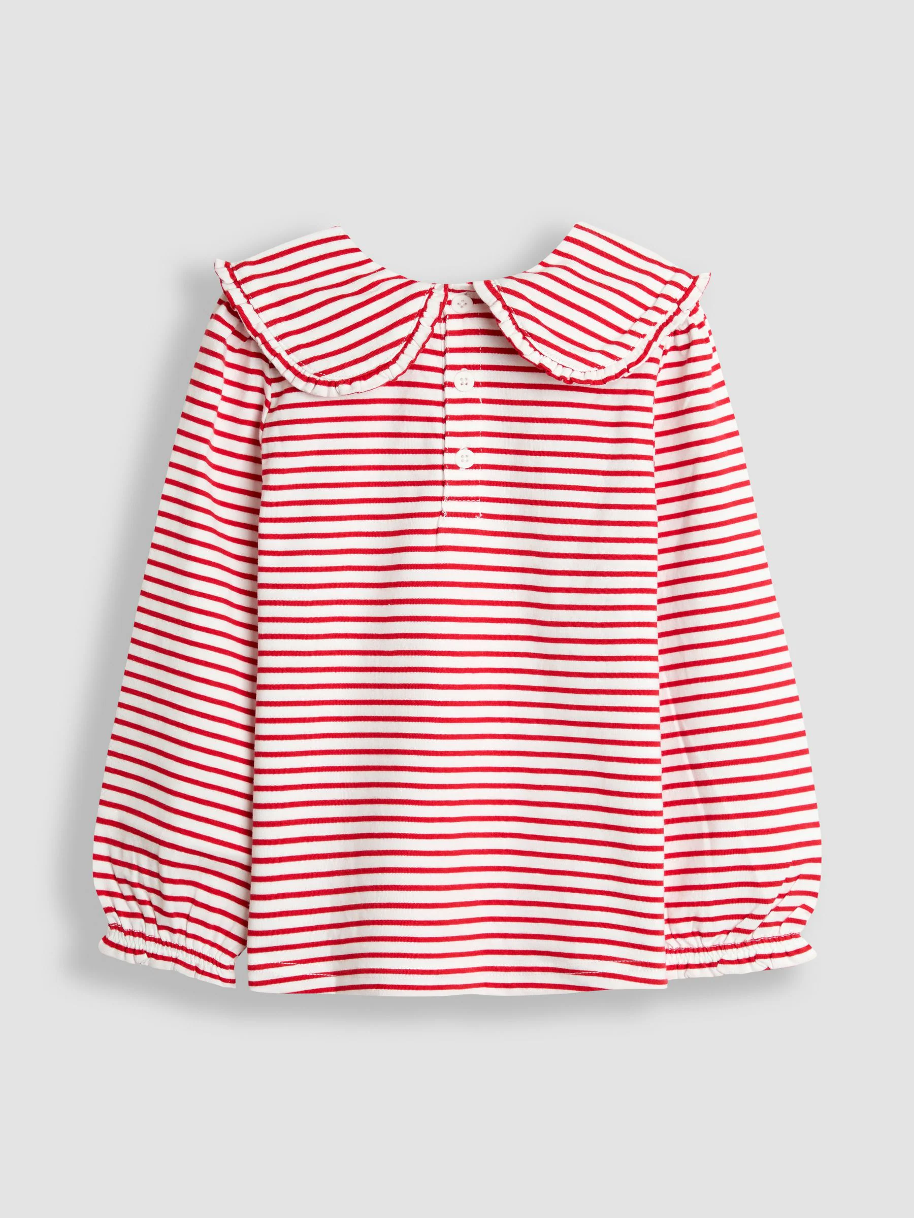 JoJo Maman Bébé - 2Tops met gestreepte kraag