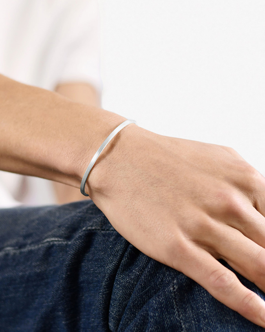 LE GRAMME Ribbon Bracelet Brushed Sterling Silver 7g
