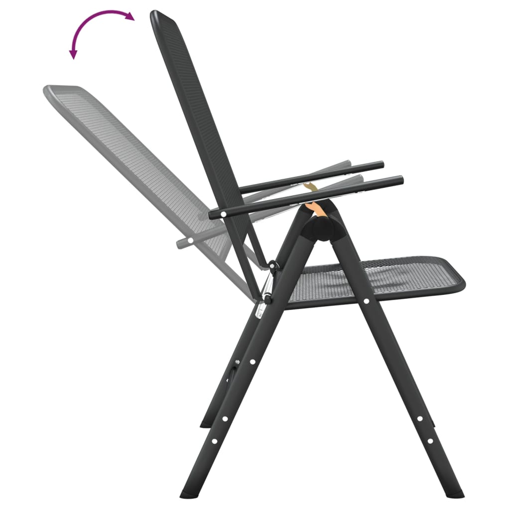 Mobilier à dîner salon de jardin 3 pièces maille métal anthracite