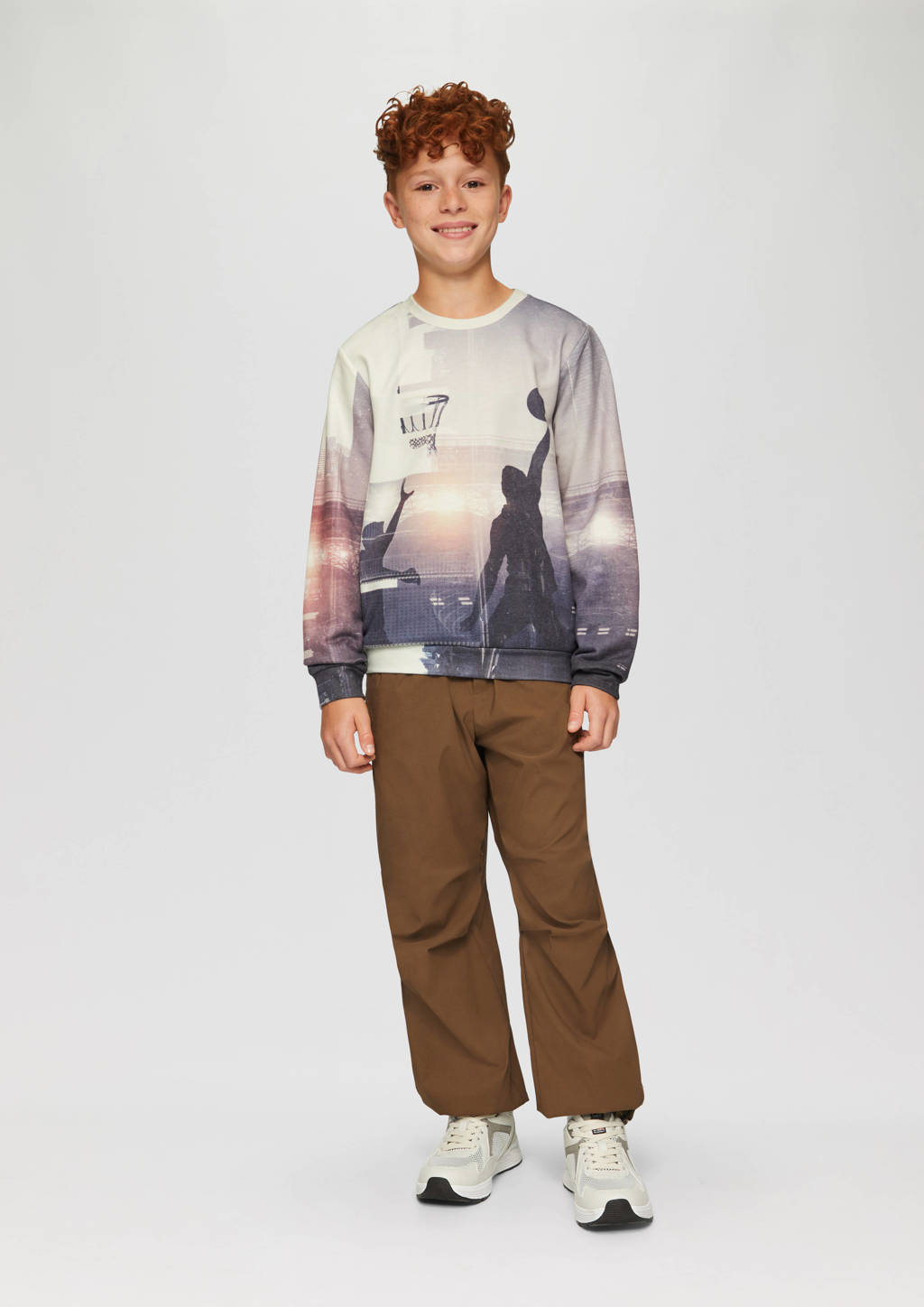 s.Oliver sweater met all over print ecru