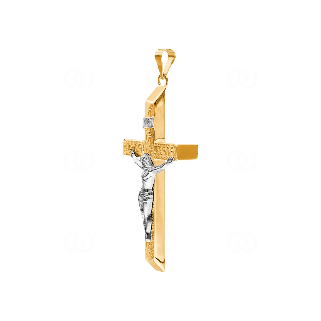 Anhänger 750/18 K Gelbgold Kreuz mit Jesus 45 x 27mm