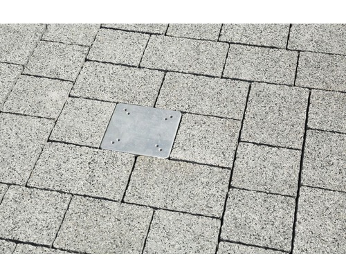 Universele grondplaat voor inbedding in beton, 16 x 16 cm, verzinkt