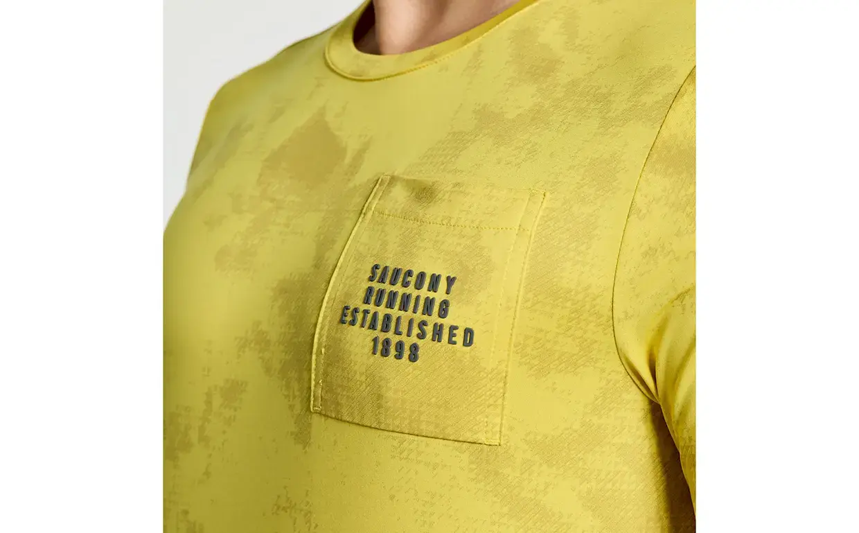 Saucony Explorer Hardloopshirt Korte Mouwen Geel Heren