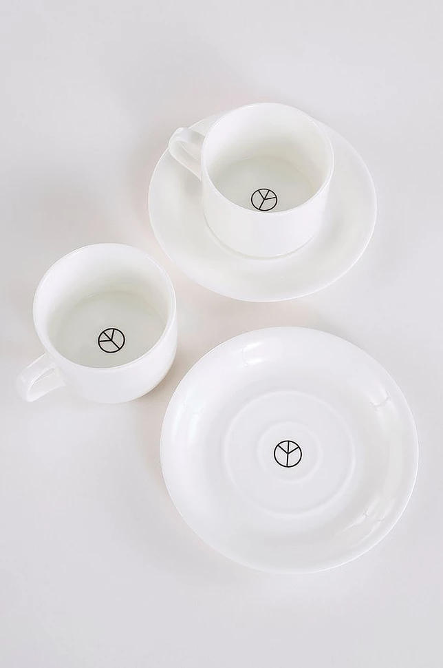 PEACE liten kopp med koppeskål 2-pakke