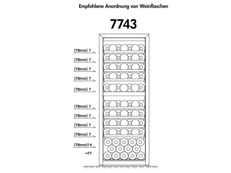 Trisa Weinklimaschrank 7743.0145 Schwarz, Links Weinklimaschrank mit Dual Zone