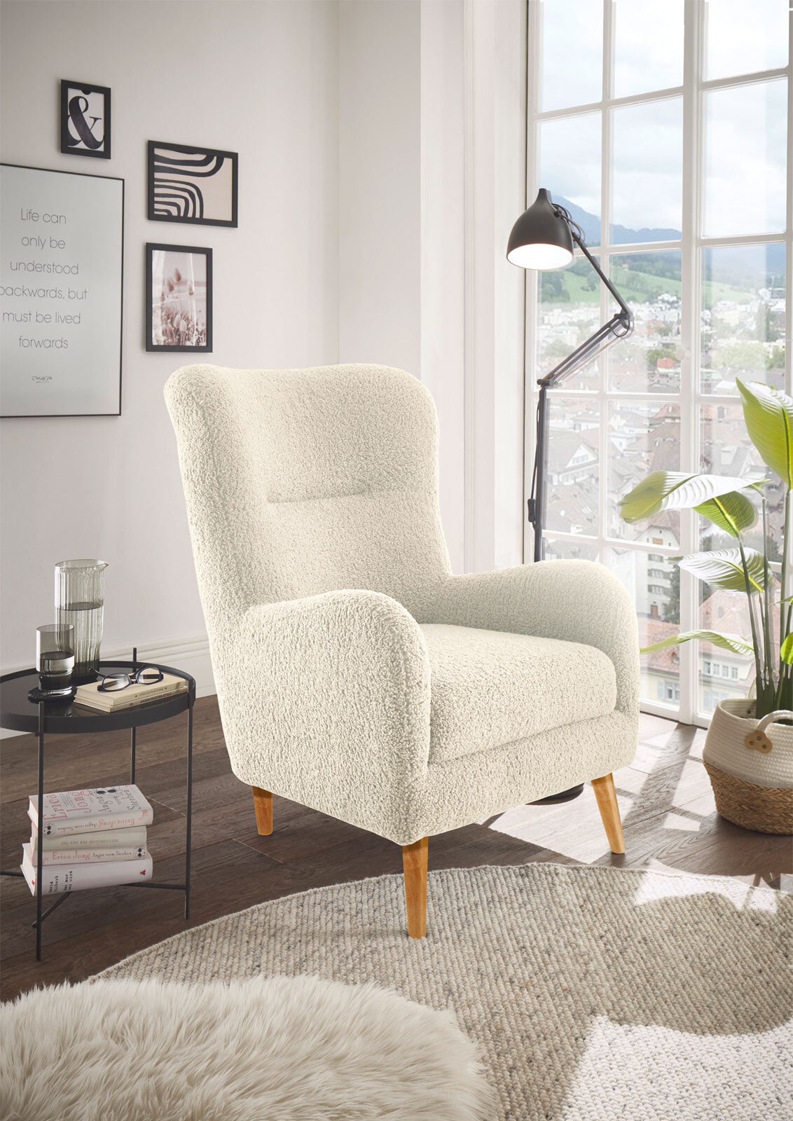 Ohrensessel Carlo 75x103x96 cm cream