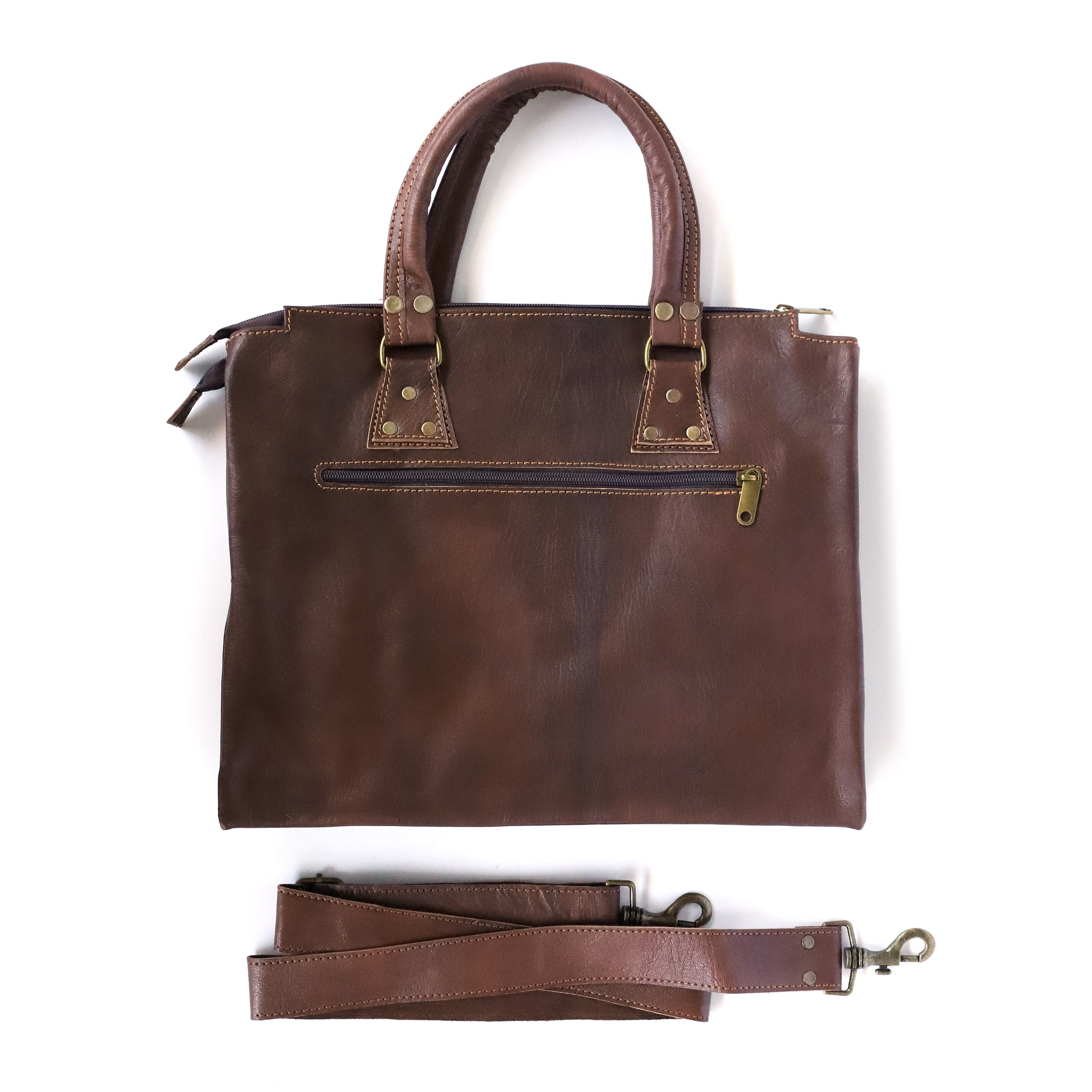 Laptoptasche aus Ziegenleder, braun, B 40 cm, H 30 cm, L 5 cm günstig bestellen