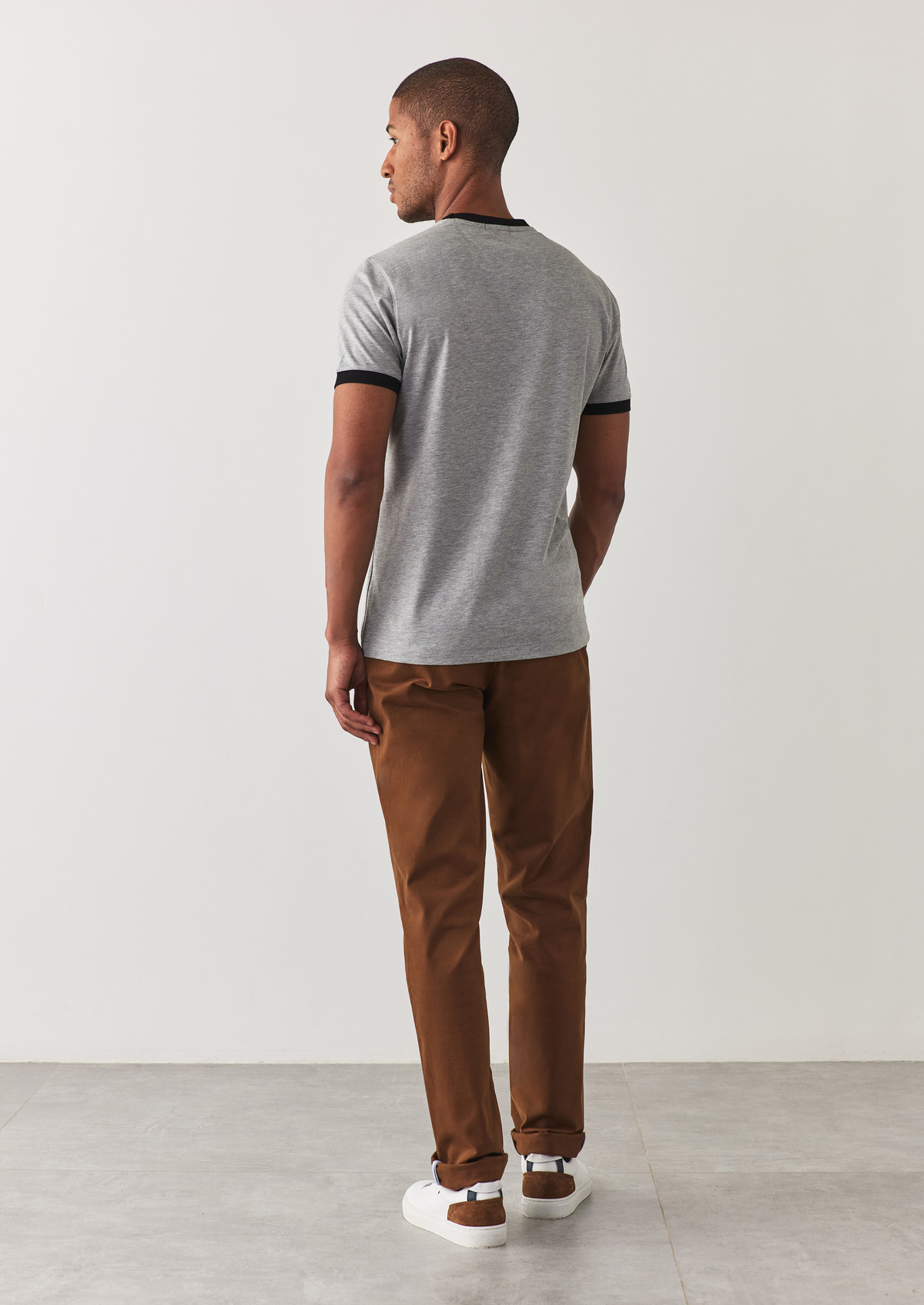 Chino slack skinny en coton stretch uni camel