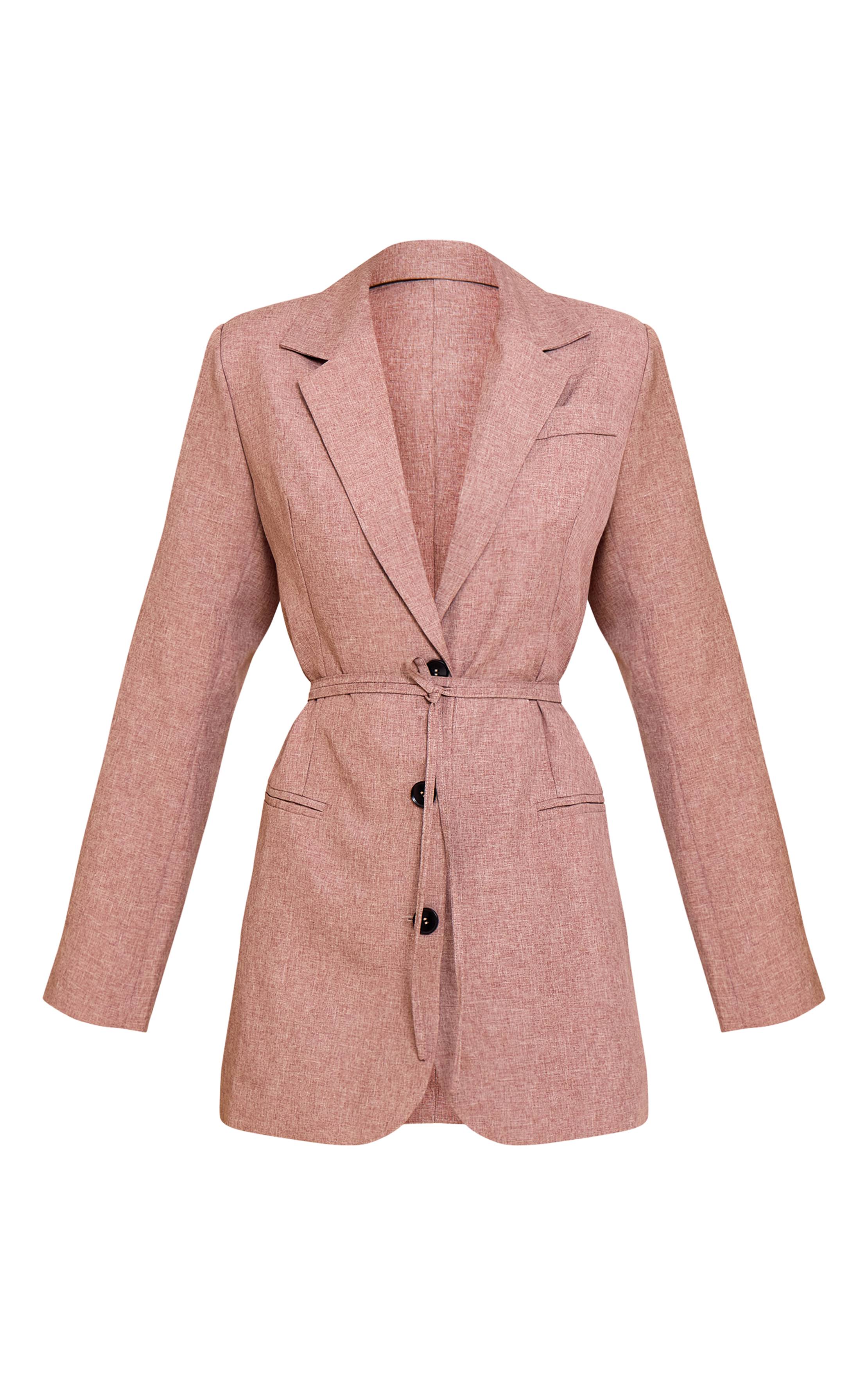 Moka Robe Blazer Ceinturée En Tissu Tissé