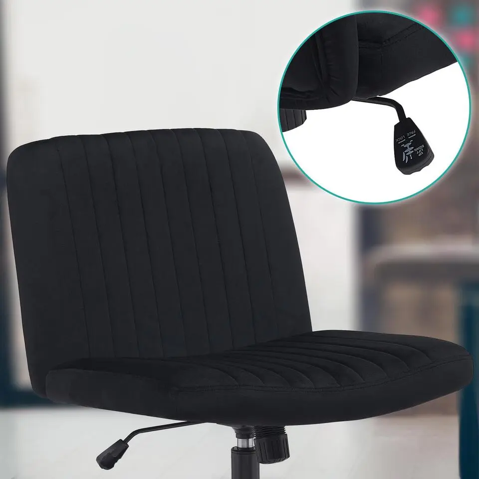 CLP Bureaustoel Kingman zwart Frame - Fluweel - zwart