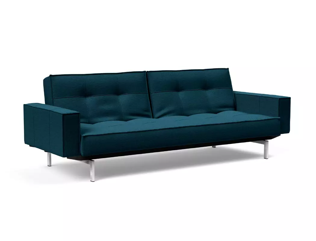 Schlafsofa mit Armlehnen Splitback Chrom