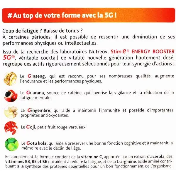 Nutreov Physcience Stim E Energy Booster 5G 20 ampolas + 10 grátis