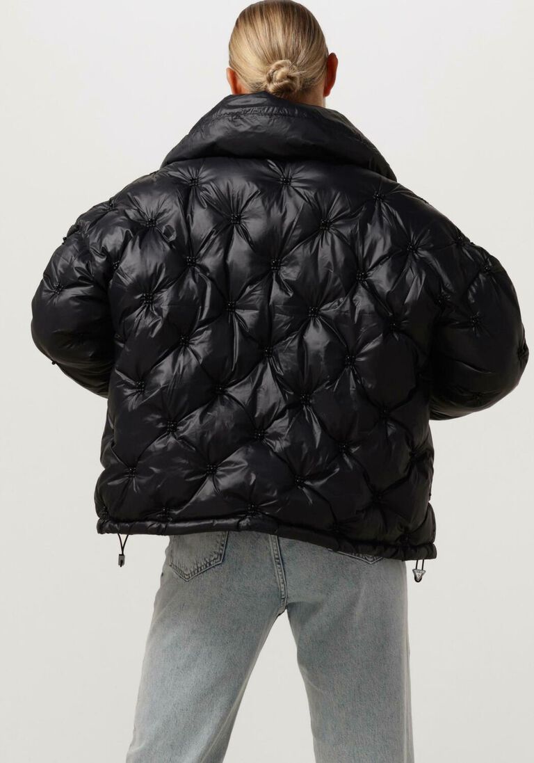 GUESS zwarte guess gewatteerde jas perla embellished puffa