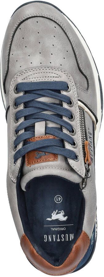 Mustang imitatieleren sneakers grijs