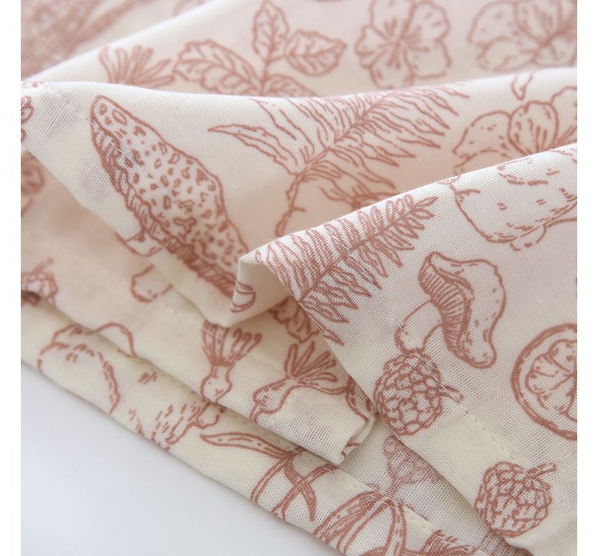 Dogini - Kimono pyjamatop / badjas / broek / set met elleboogmouwen en paddenstoelenprint