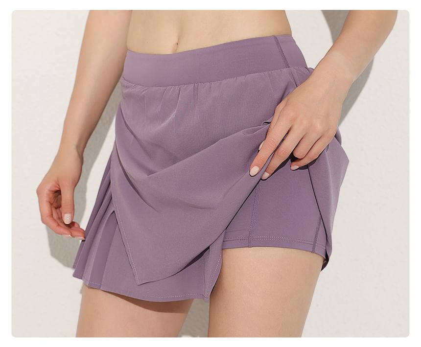 Orfayus - Hoge taille geplooide mini A-lijn tennisrok