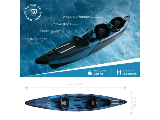 KAYAK GONFLABLE WATTSUP TORPEDO 2 PLACES HAUTE PRESSION