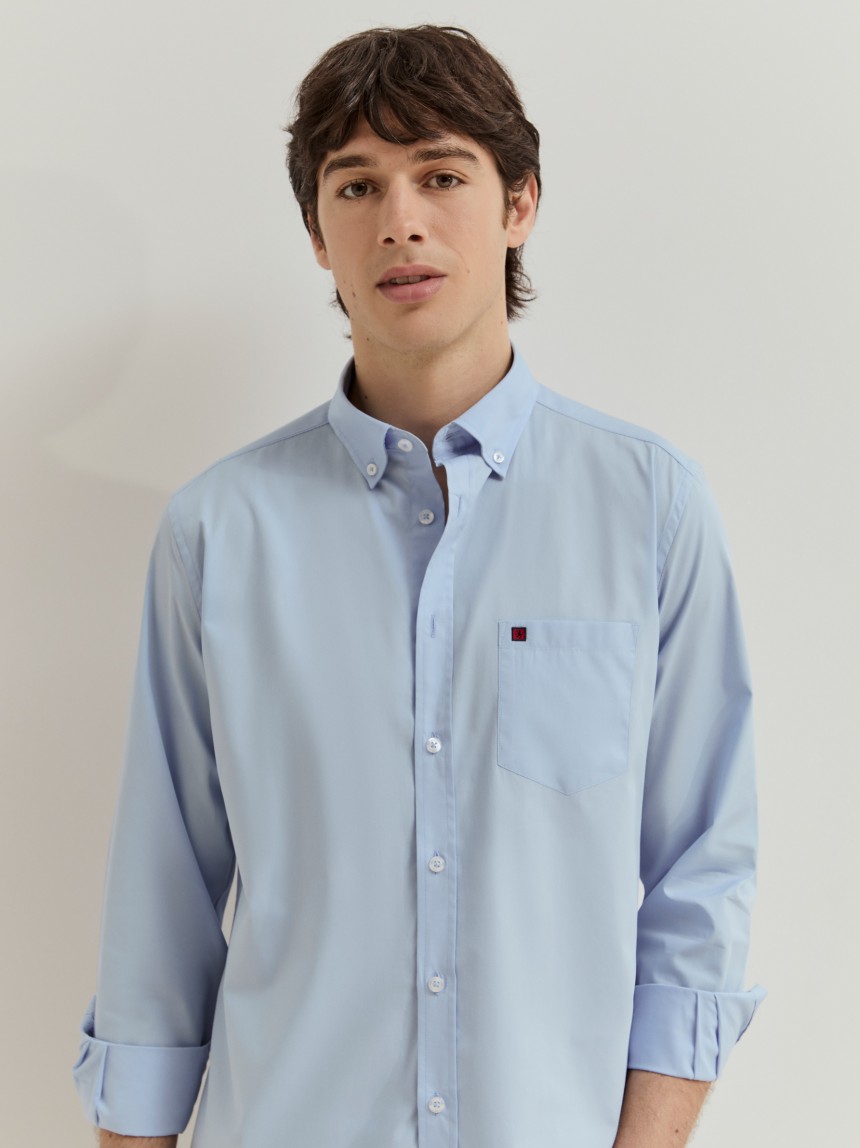 Camisa regular fit em algodão