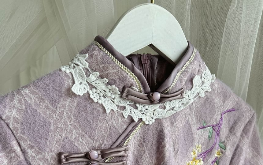 Moregirl - Maxi-shiftjurk met lange mouwen en kanten rand