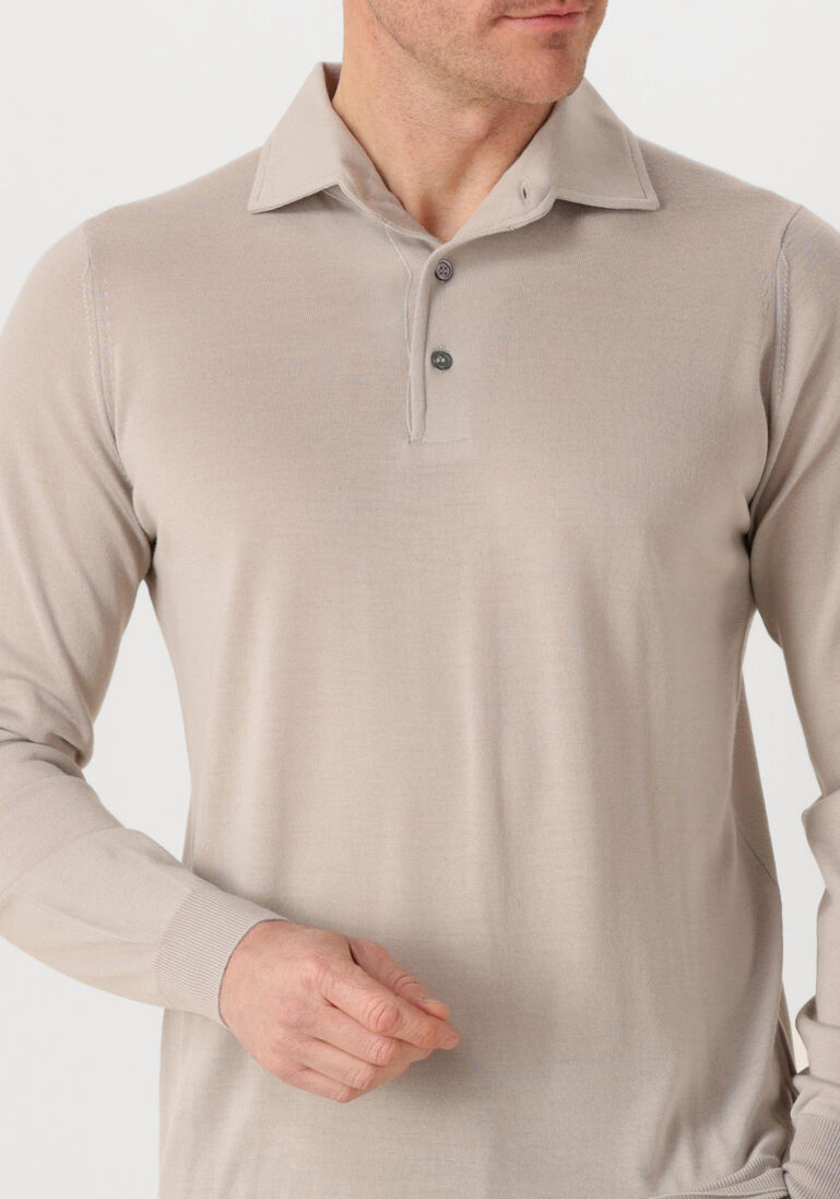 beige filippo de laurentiis trui polo ml paramontura r.merino