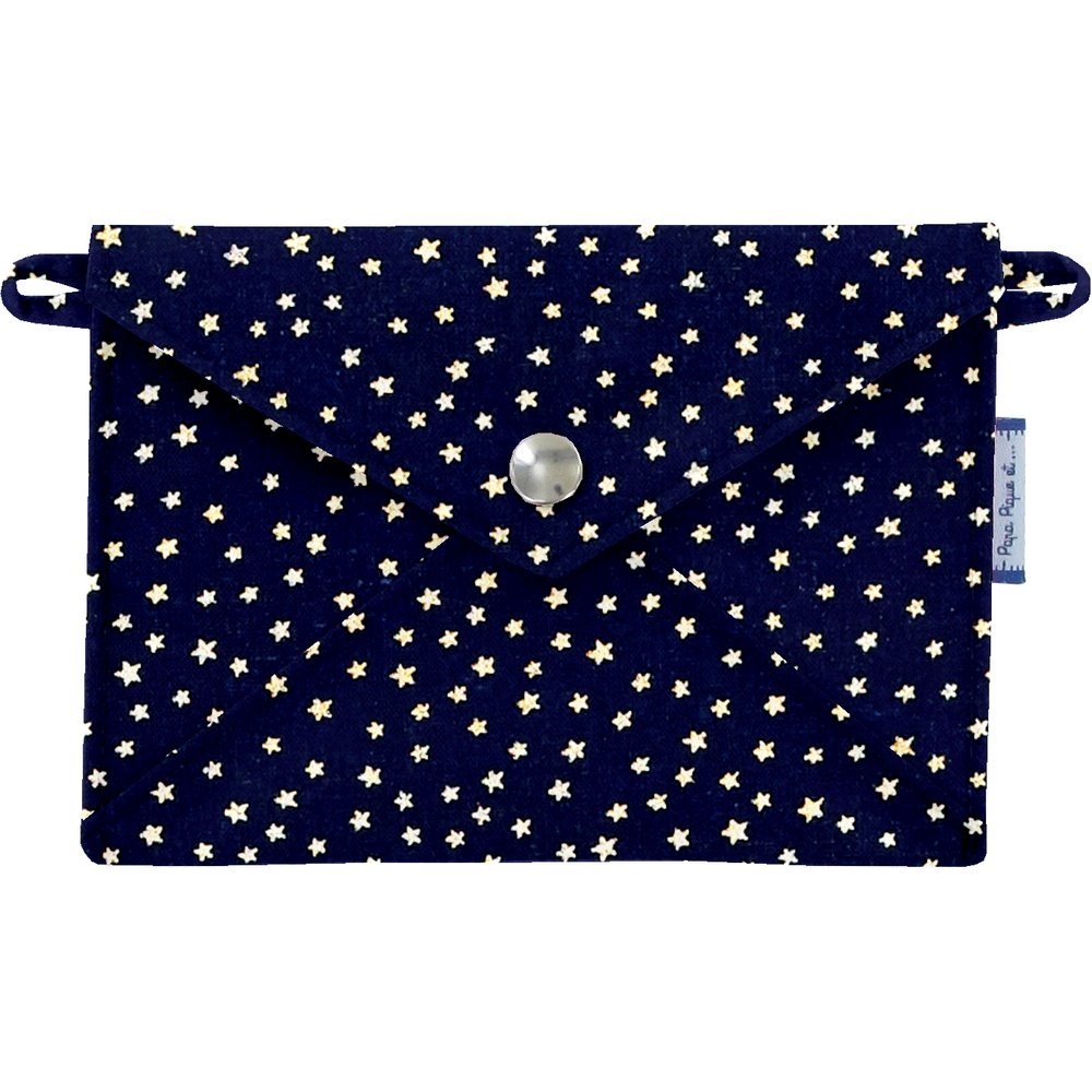 Petite Pochette Enveloppe Etoile Or Marine