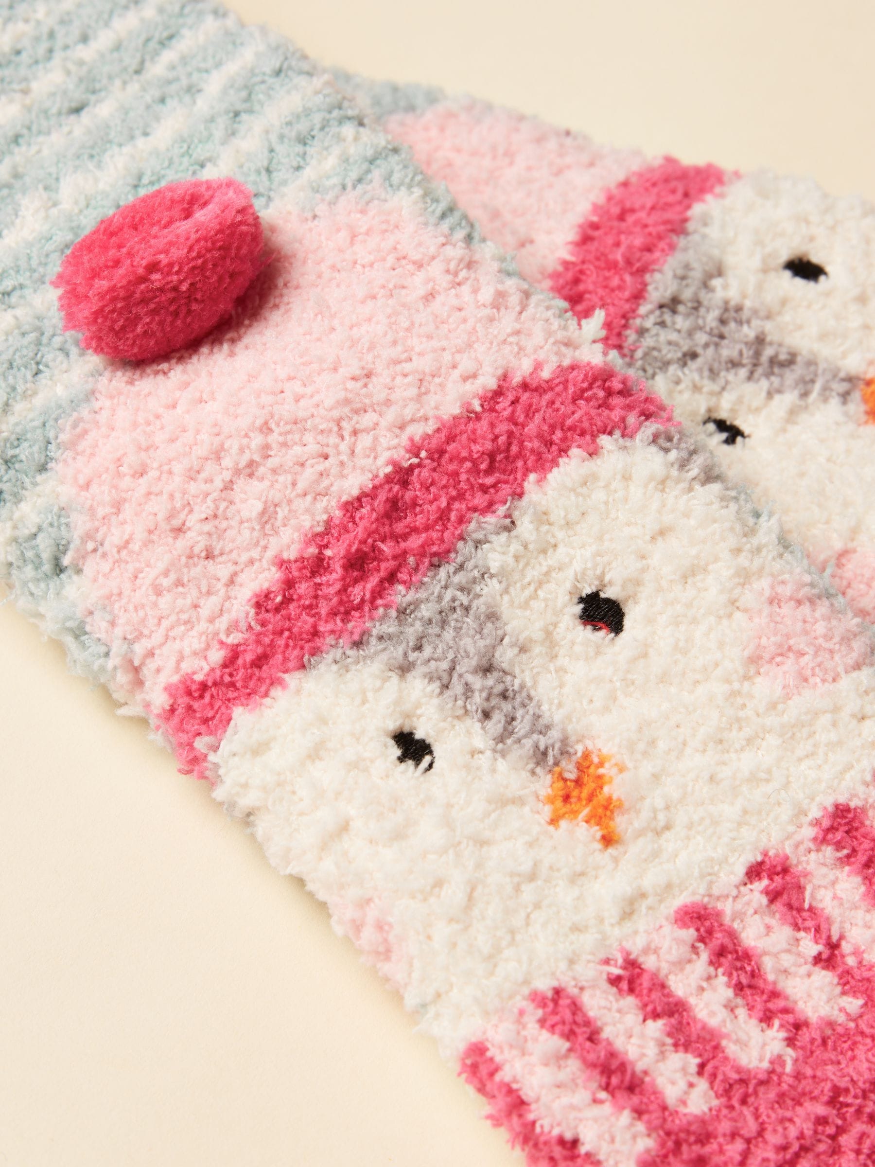 Penguin Roze/Blauw - Joules Kids' wollige personage sokken
