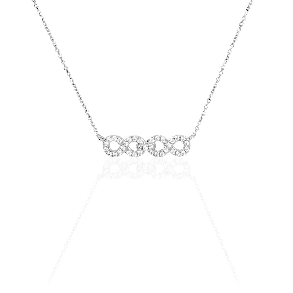 Collier Or Blanc Oxyde De Zirconium