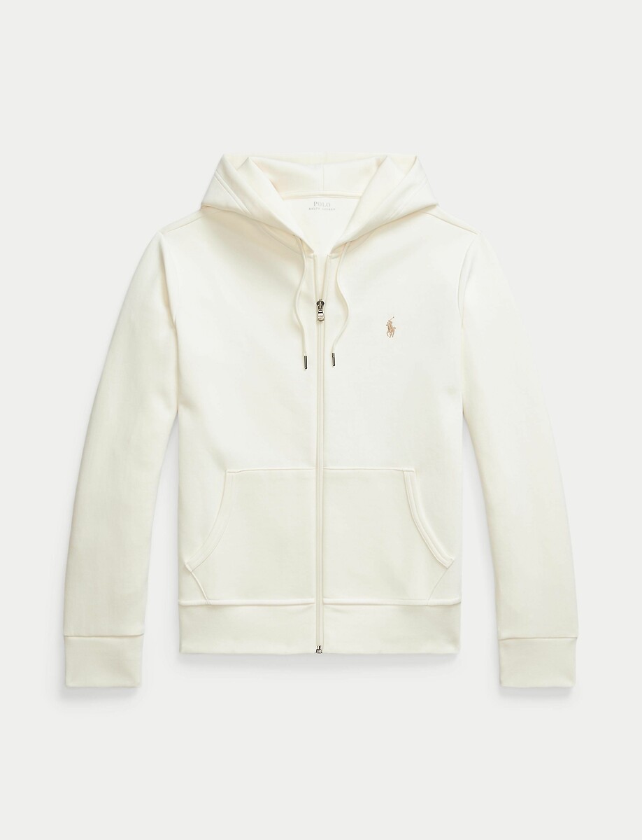POLO RALPH LAUREN<br>Moletom com capuz em malha dupla e zíper