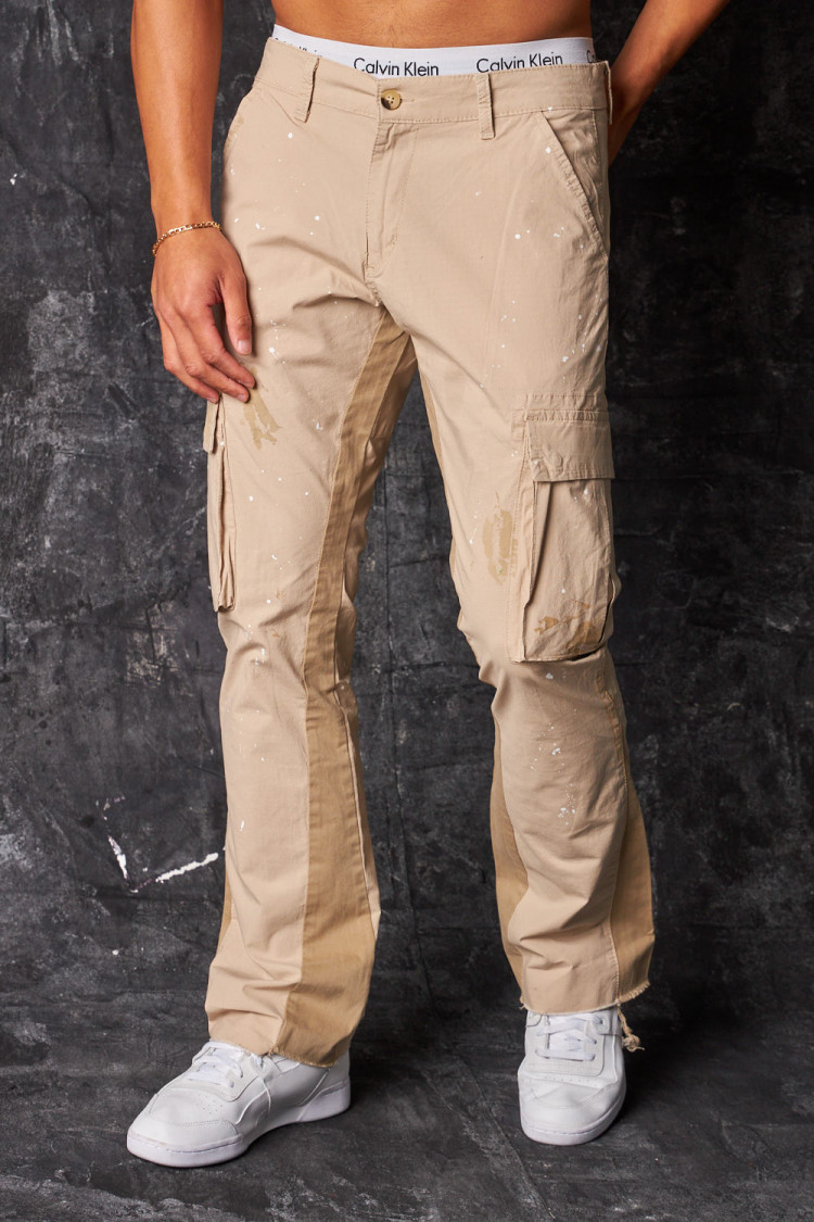Pantalon cargo taché noir