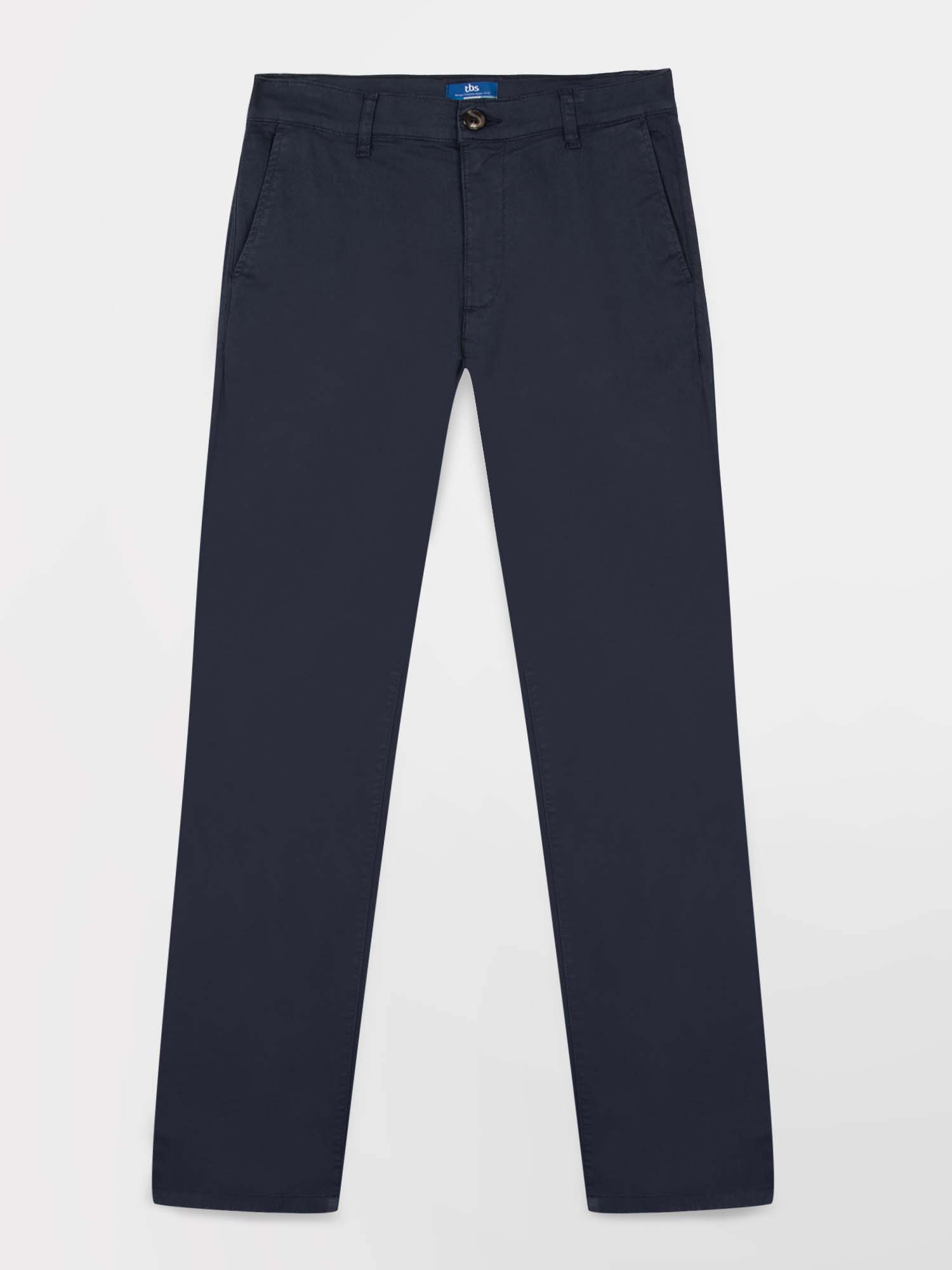 Pantalon Chino Homme Coton Stretch Marine