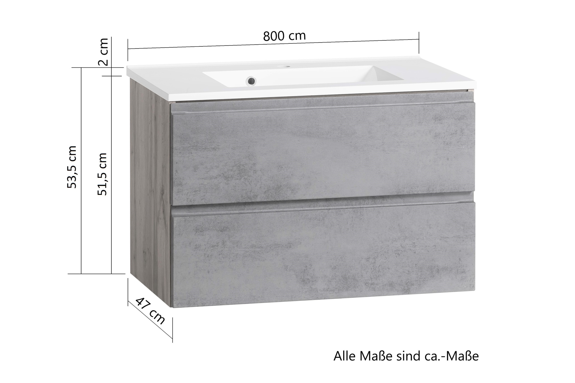 Bad-Waschtisch GENT grau 80cm