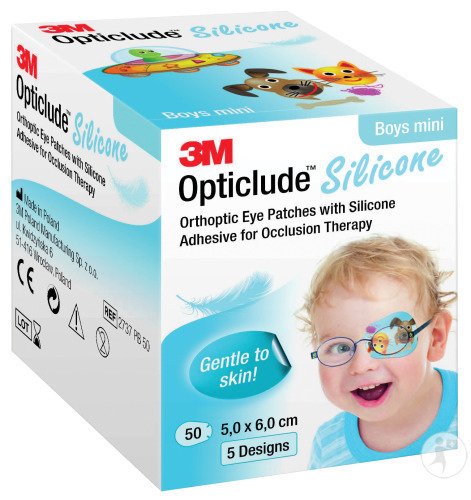3M Opticlude Silicone Pansements Orthoptiques Boy Mini 50 Pièces