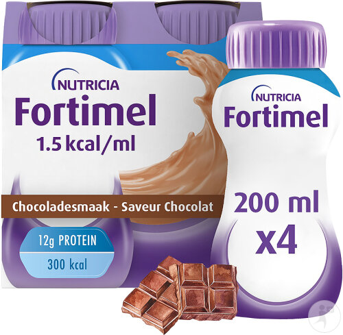Fortimel 1.5kcal Arôme Chocolat Complément Nutritionnel Dénutrition Bouteilles 4x200ml