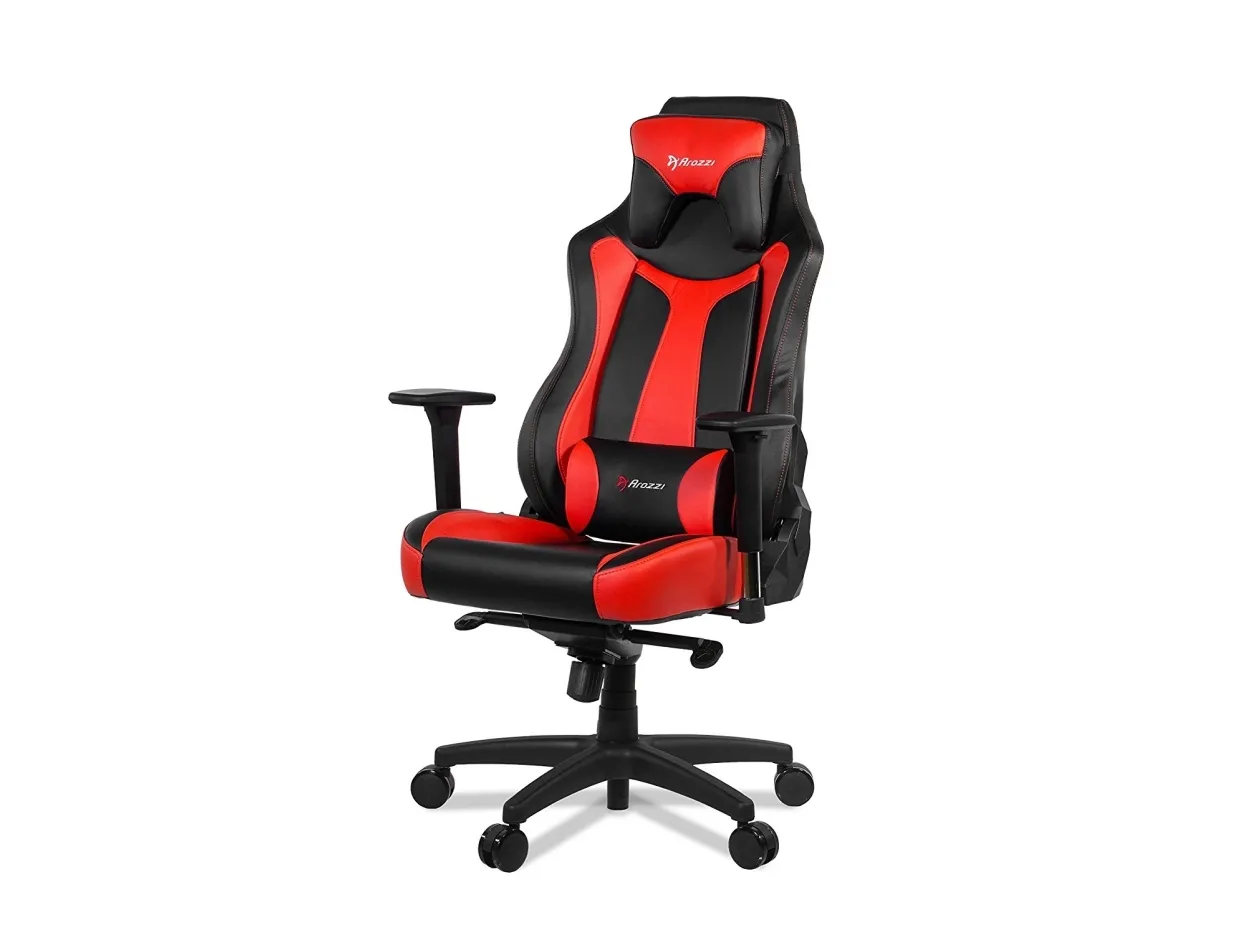Arozzi Vernazza - Stol - ergonomisk - armstøtter - T-formet - drejeled - metal, polyuretan-læder - rød