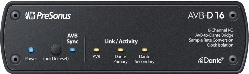 PreSonus AVB-D16 16x16 AVB-to-Dante Bridge, Audio-interface, Zwart
