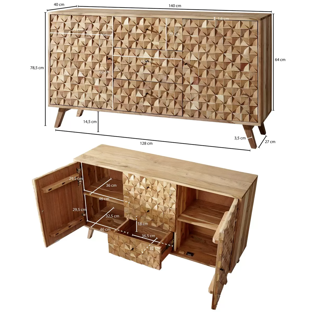 Sideboard Cascais Braun