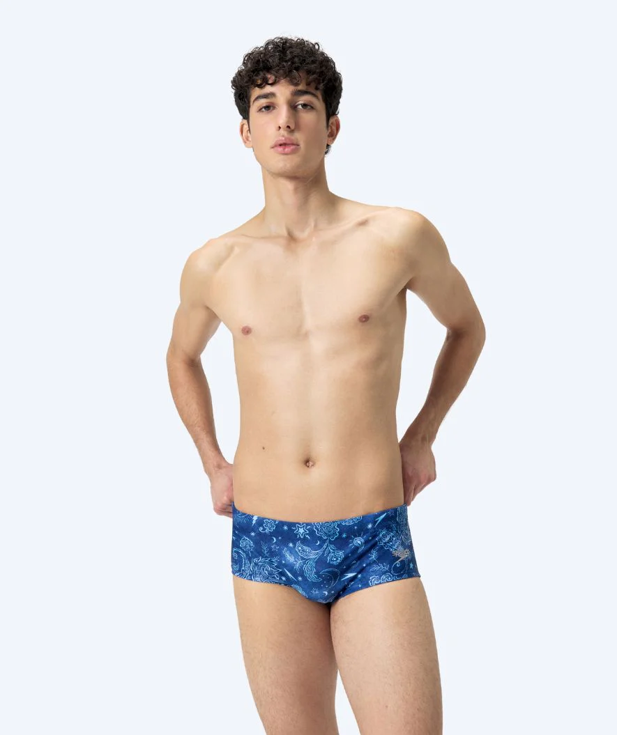 Speedo trunks til mænd - Club Training Allover - Mørkeblå/hvid