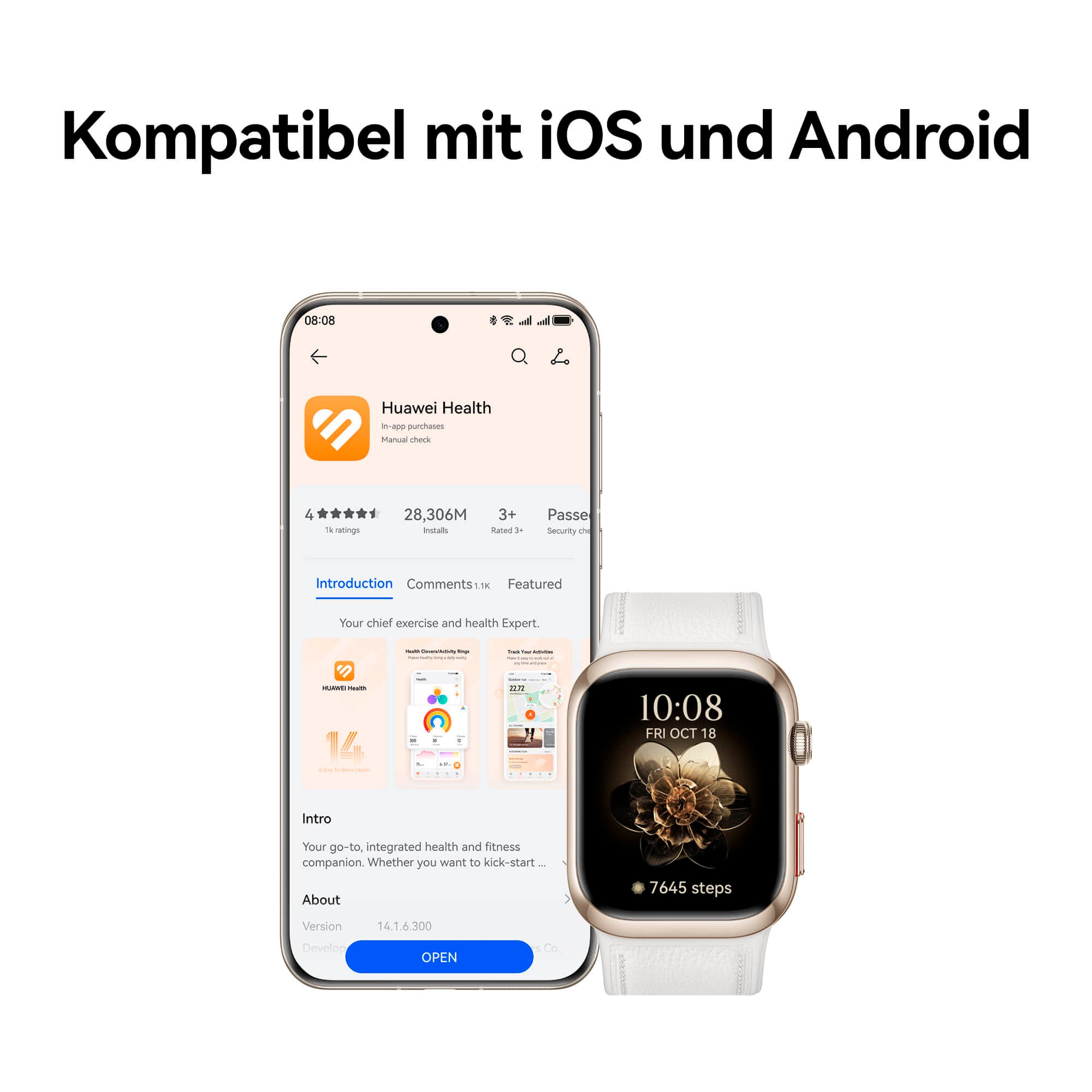 Huawei Smartwatch »Watch D2« (4,62 cm / 1,82 ″)