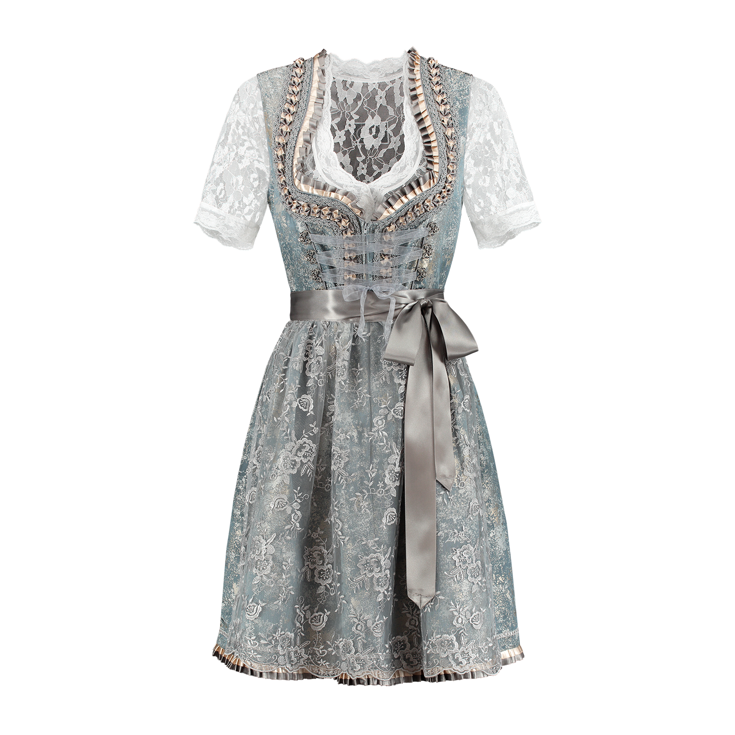 Goud Zilveren Dirndl Jurk Oktoberfest Dames 2 Delig