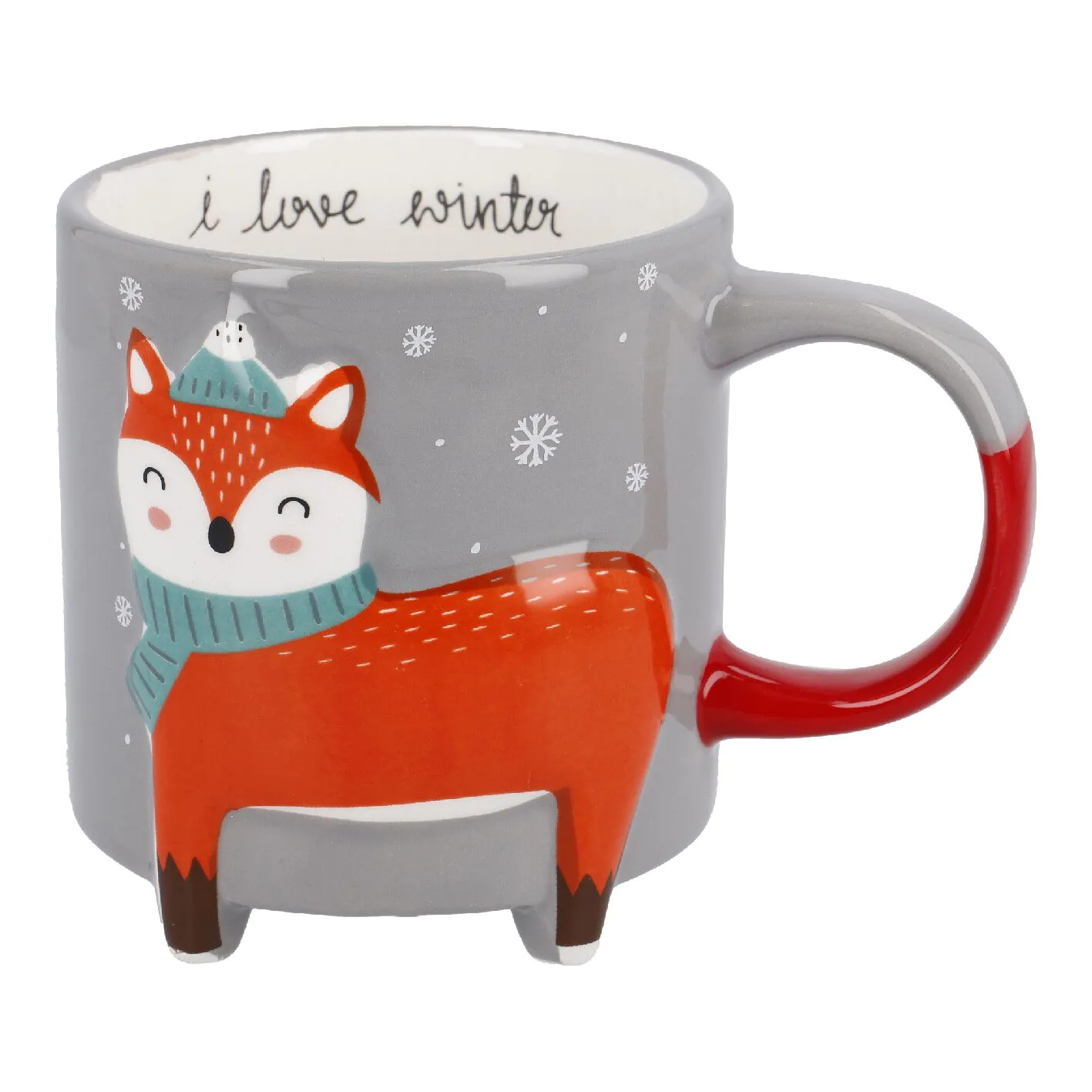 Weihnachtsbecher aus Keramik mit Fuchsfuß - 480 ml