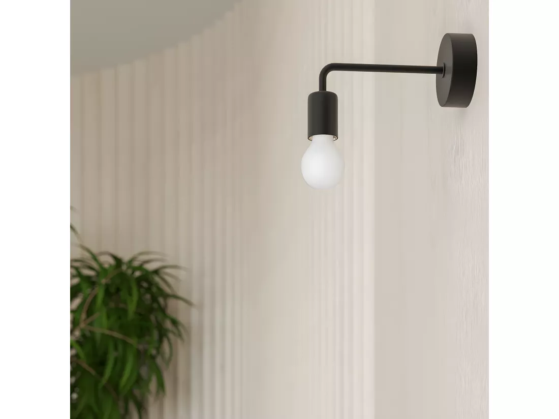 Appliques Norah moderne en acier - 1 sources lumineuses - L.19 x H.14,5 cm - noir